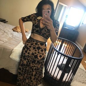 NWTs For love and Lemons Crop Top and Skirt Set